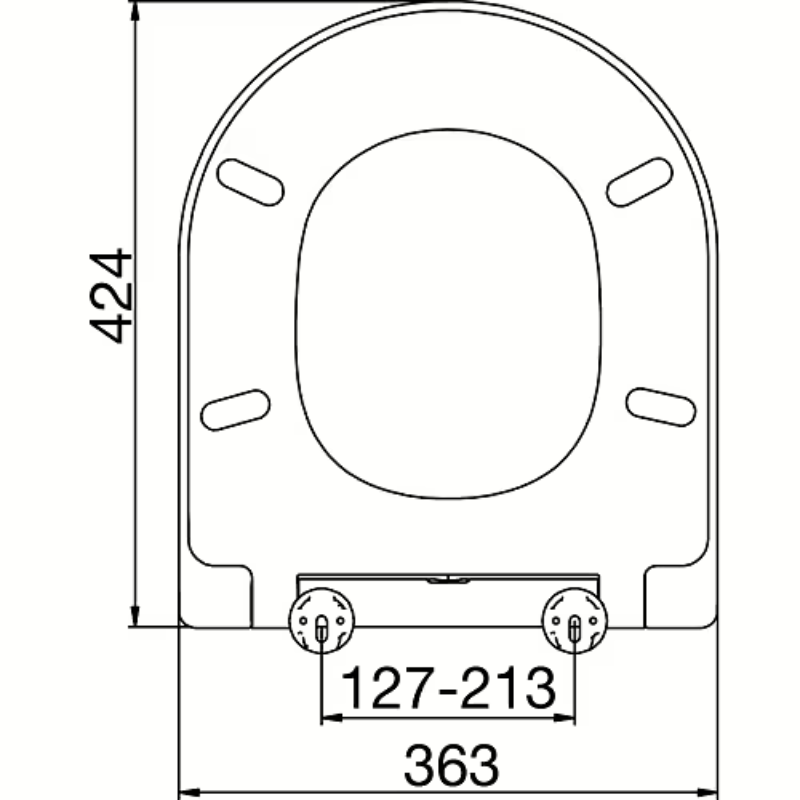 Euro Showers Short D One/D Slim D Shaped Toilet Seat (White) - Brand New Bathrooms