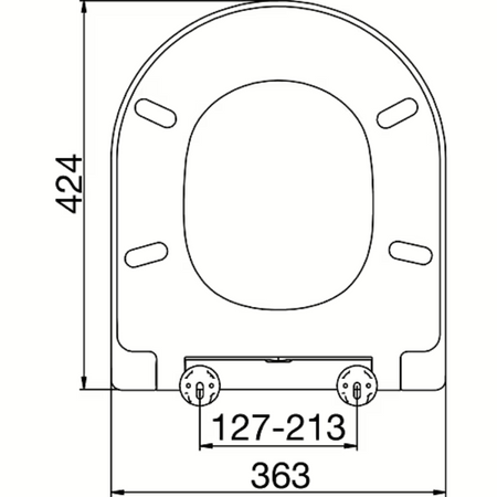 Euro Showers Short D One/D Slim D Shaped Toilet Seat (White) - Brand New Bathrooms