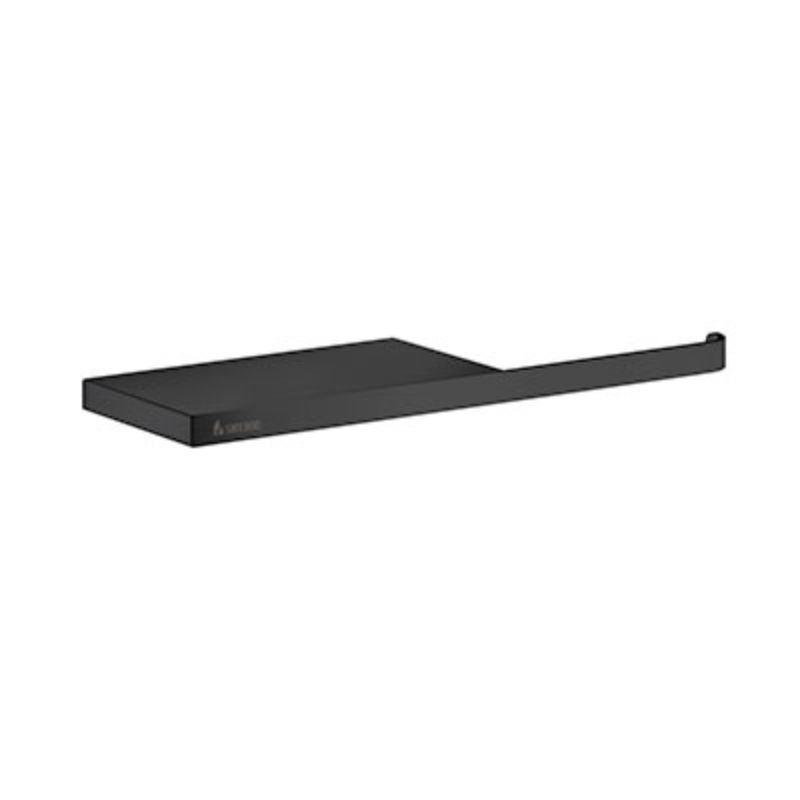 Smedbo Outline Black Toilet Roll Holder With Shelf (W94 x L303 mm) - Brand New Bathrooms