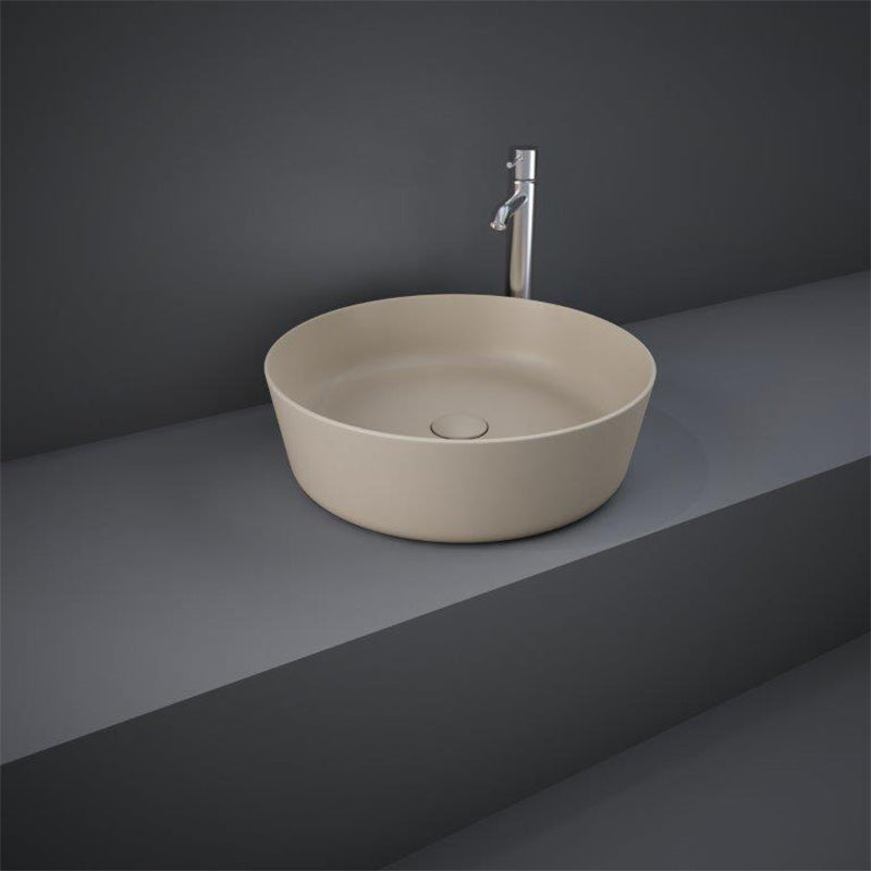 RAK Ceramics Feeling Round 430mm Countertop Basin with No Tap Hole (1 size, 5 colours) - Brand New Bathrooms