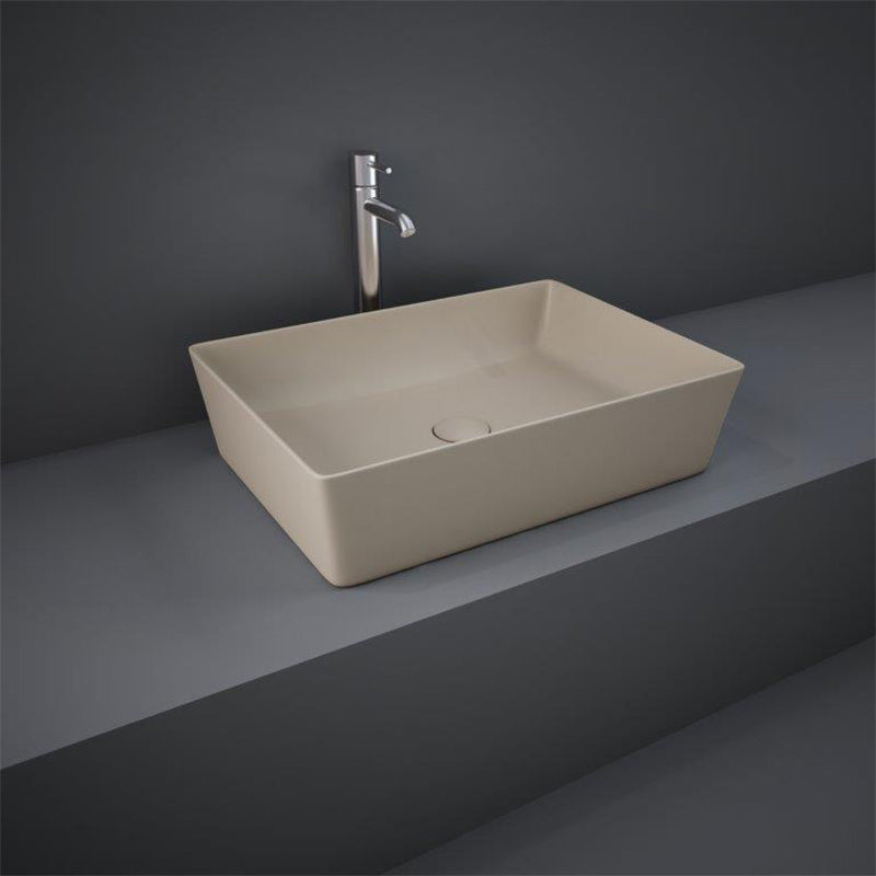 RAK Ceramics Feeling Rectangular 430mm Countertop Basin witj No Tap Hole (1 size, 5 colours) - Brand New Bathrooms