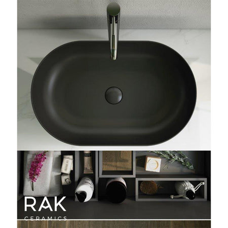 RAK Ceramics Feeling Oval 430mm Countertop Basin with No Tap Hole (1 size, 5 colours) - Brand New Bathrooms