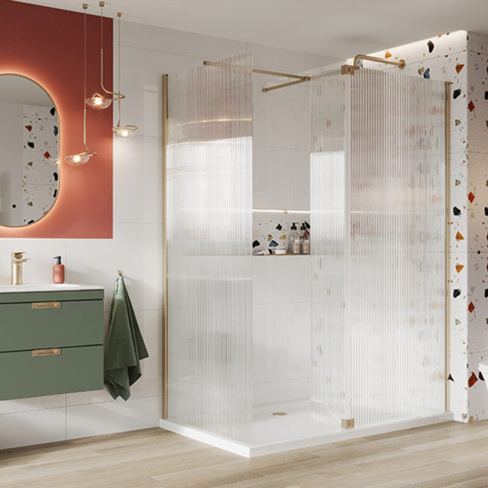 Scudo Fluted Wetroom Flipper Panel Hinge Pack (1 size, 6 colours)