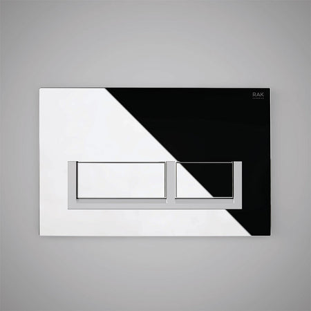 RAK Ceramics Flush Plate With Matt Rectangular Push Plates (1 size, Polished Chrome) - Brand New Bathrooms