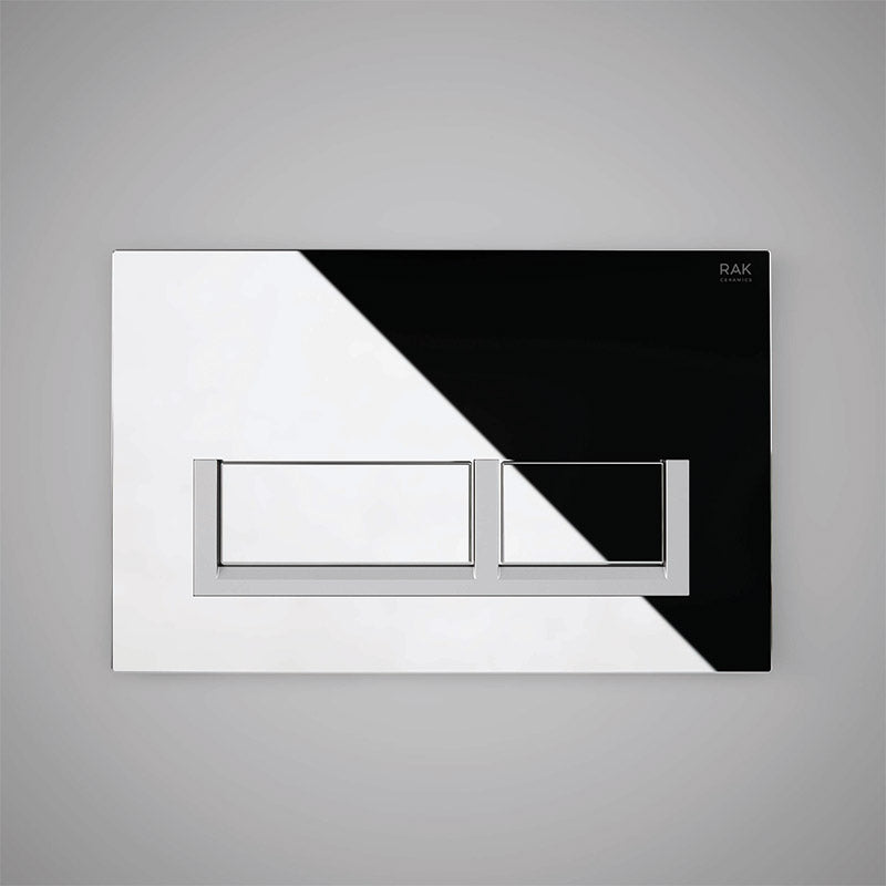 RAK Ceramics Flush Plate With Matt Rectangular Push Plates (1 size, Polished Chrome) - Brand New Bathrooms