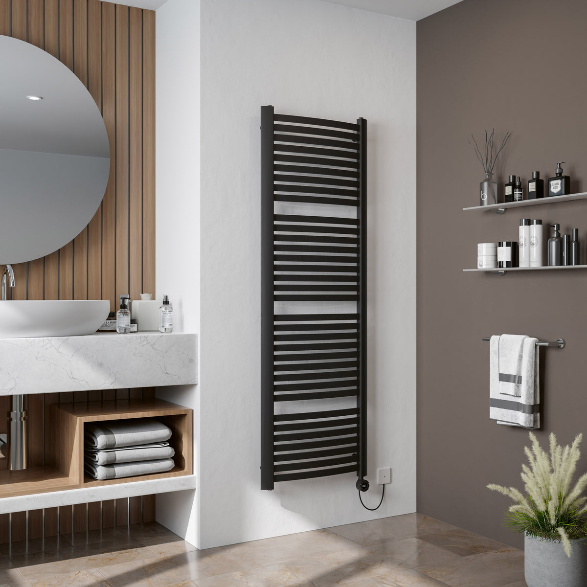 Eucotherm Fino Electro Electric Ladder Towel Radiator with Smart Control (3 colours, 2 sizes) - Brand New Bathrooms