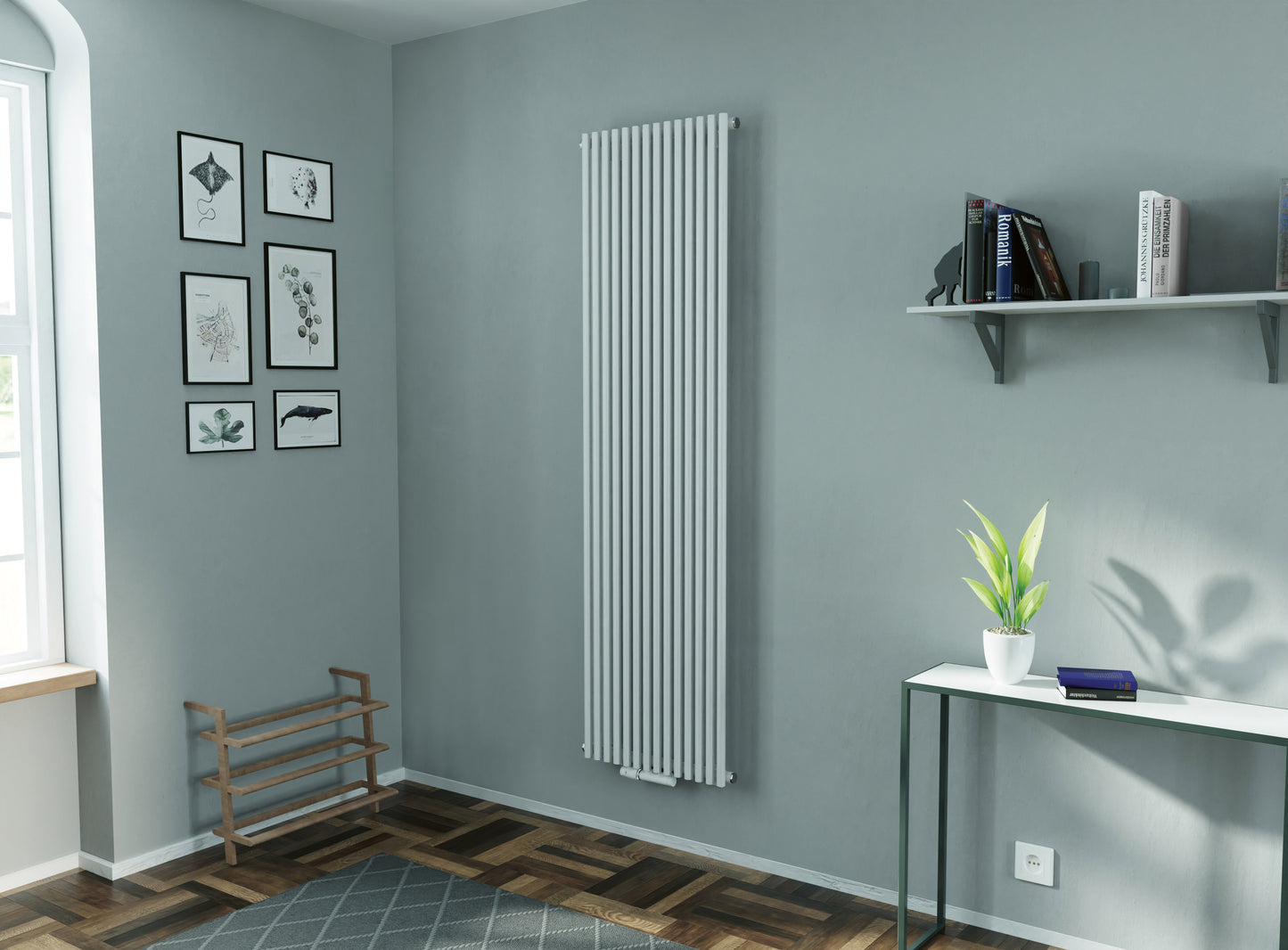 Eucotherm Gaja Vertical Tube Radiator (2 colours, 4 sizes, 2 styles) - Brand New Bathrooms