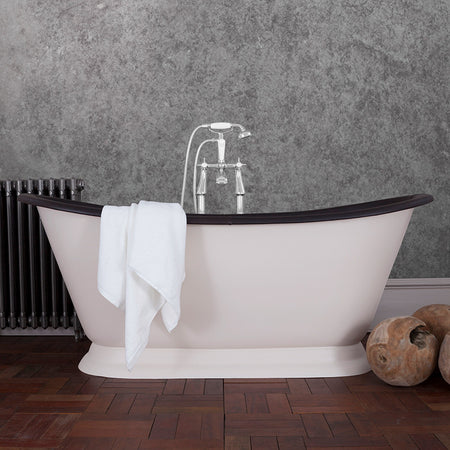 Hurlingham Galleon Double Ended Cast Iron Roll Top Bathtub (1 size, any colour) - Brand New Bathrooms