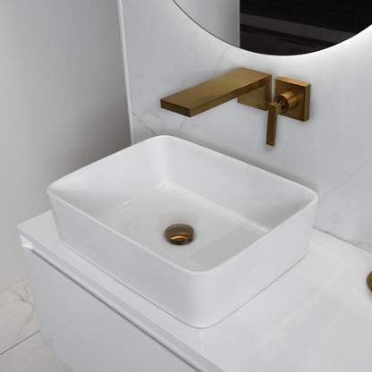 Loutro Lavabo Gio Rectangle Ceramic Basin (1 size, 2 colours) - Brand New Bathrooms