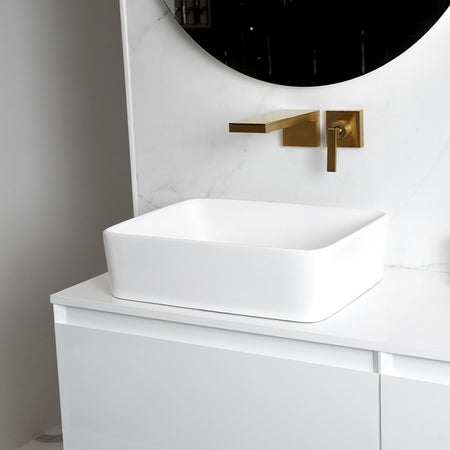 Loutro Lavabo Gio Rectangle Ceramic Basin (1 size, 2 colours) - Brand New Bathrooms
