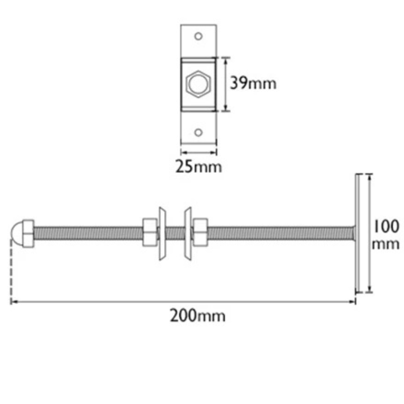 Carron Stainless Steel Wall Stay (2 sizes, Stainless Steel) - Brand New Bathrooms