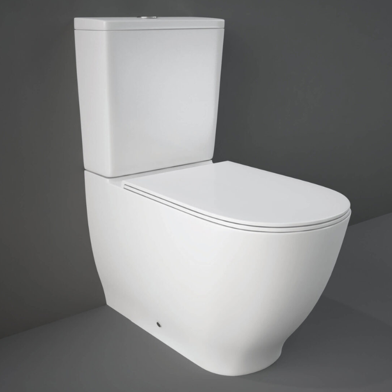 RAK Ceramics Moon Close Coupled Fully Back to Wall WC Pan (1 size, White) - Brand New Bathrooms