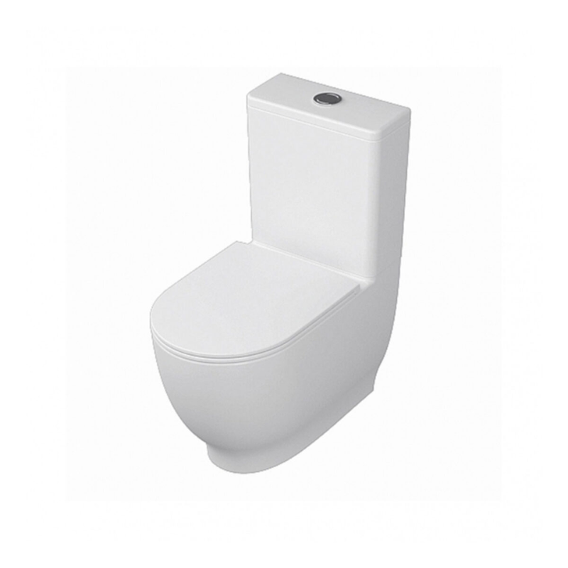 RAK Ceramics Moon Close Coupled Fully Back to Wall Rimless WC Pan (1 size, White) - Brand New Bathrooms