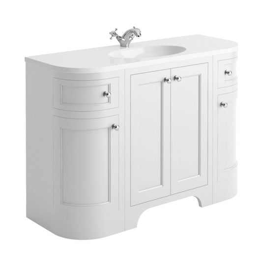 Scudo Harrogate Curved Side Basin Cabinet (1 size, 3 colours, 2 styles) SIDE CABINET ONLY