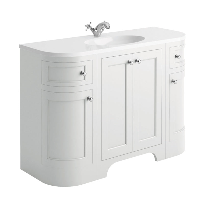 Scudo Harrogate Curved Side Basin Cabinet (1 size, 3 colours, 2 styles) SIDE CABINET ONLY
