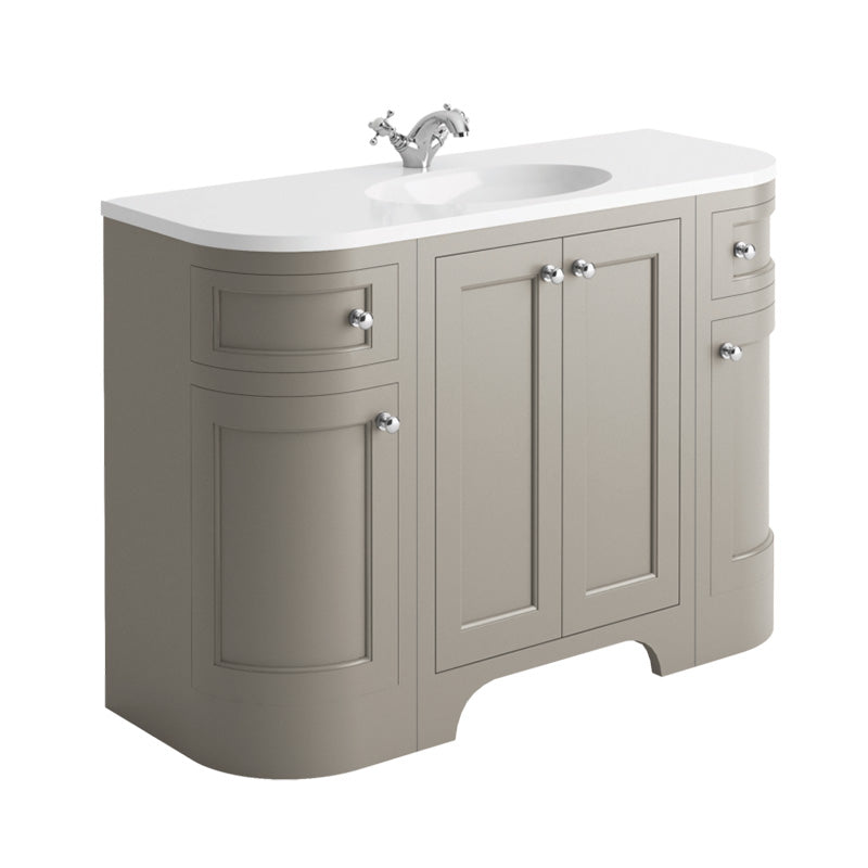 Scudo Harrogate Curved Side Basin Cabinet (1 size, 3 colours, 2 styles) SIDE CABINET ONLY