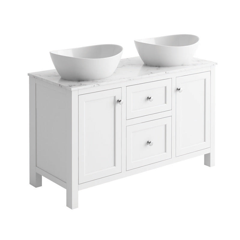Scudo Harrogate Montpelier 1200mm White Vein Marble Top (1 size, Carrara Marble) COUNTERTOP ONLY