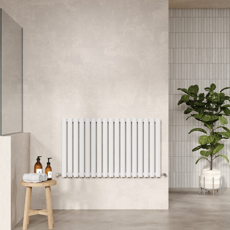 Nuie Revive Horizontal Single or Double Panel Radiator (2 types, 1 size, Gloss White) - Brand New Bathrooms