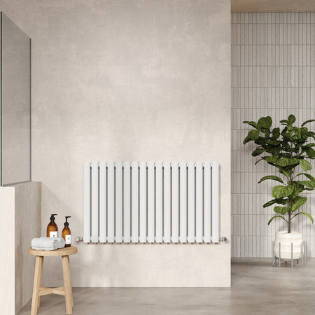 Nuie Revive Horizontal Single or Double Panel Radiator (2 types, 1 size, Gloss White) - Brand New Bathrooms