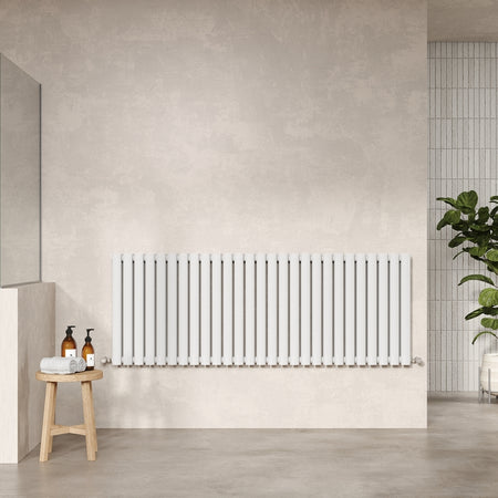 Nuie Horizontal Double Panel Radiator (2 sizes, Gloss White) - Brand New Bathrooms