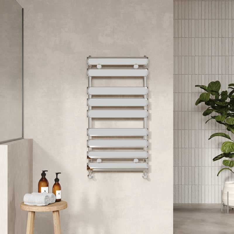 Nuie Piazza Heated Towel Rail (2 sizes, Chrome) - Brand New Bathrooms