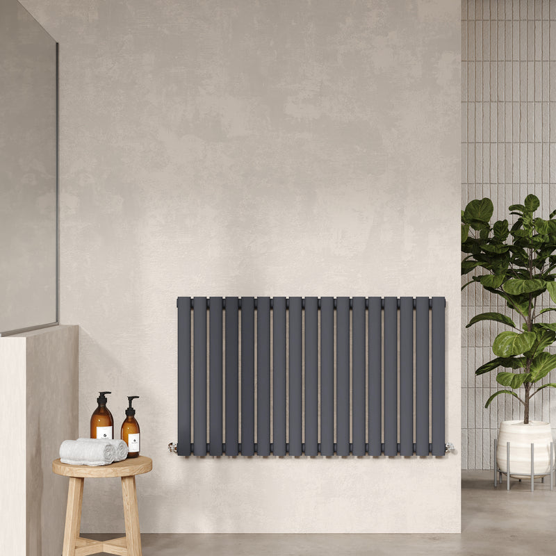 Nuie Revive Horizontal Single or Double Panel Radiator (2 styles, 1 size, Anthracite) - Brand New Bathrooms