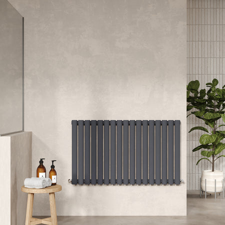 Nuie Revive Horizontal Single or Double Panel Radiator (2 styles, 1 size, Anthracite) - Brand New Bathrooms