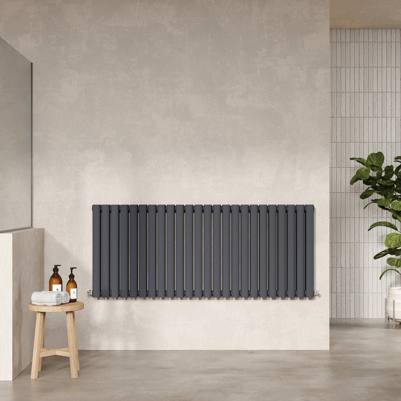 Nuie Revive Horizontal Double Panel Radiator (2 sizes, Anthracite) - Brand New Bathrooms