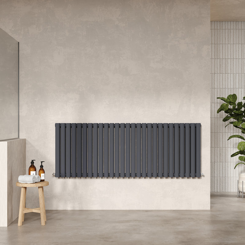Nuie Revive Horizontal Double Panel Radiator (2 sizes, Anthracite) - Brand New Bathrooms