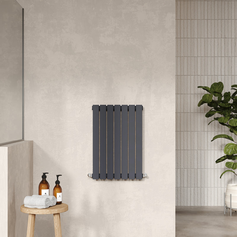 Nuie Sloane Horizontal Single or Double Panel Radiator (2 styles, 1 size, Anthracite) - Brand New Bathrooms