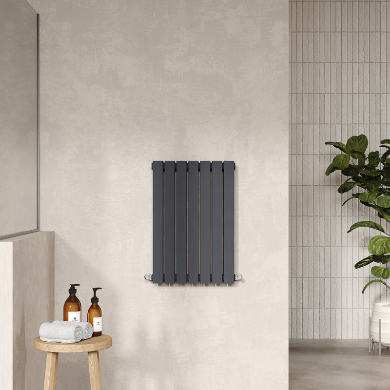Nuie Sloane Horizontal Single or Double Panel Radiator (2 styles, 1 size, Anthracite) - Brand New Bathrooms