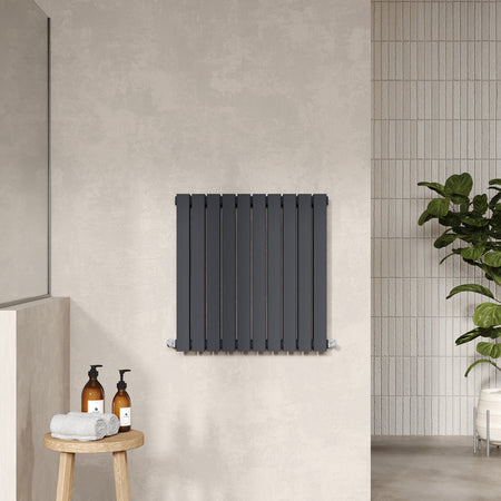 Nuie Sloane Horizontal Single or Double Panel Radiator (2 styles, 1 size, Anthracite) - Brand New Bathrooms