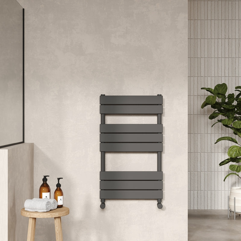 Nuie Piazza Square Flat Towel Radiator (Anthracite) - Brand New Bathrooms