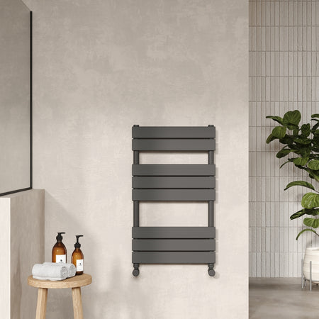 Nuie Piazza Square Flat Towel Radiator (Anthracite) - Brand New Bathrooms