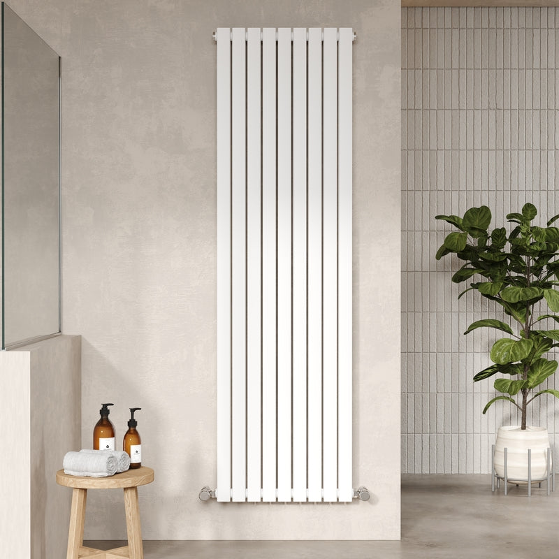Nuie Sloane Vertical Double Panel Radiator (1 size, Satin White) - Brand New Bathrooms