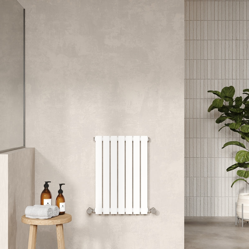 Nuie Sloane Horizontal Single or Double Panel Radiator (2 styles, 1 size, Satin White) - Brand New Bathrooms