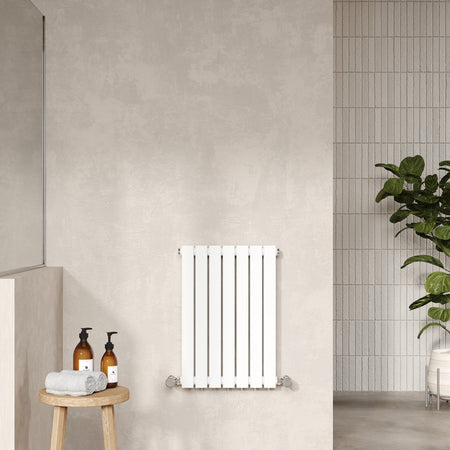 Nuie Sloane Horizontal Single or Double Panel Radiator (2 styles, 1 size, Satin White) - Brand New Bathrooms
