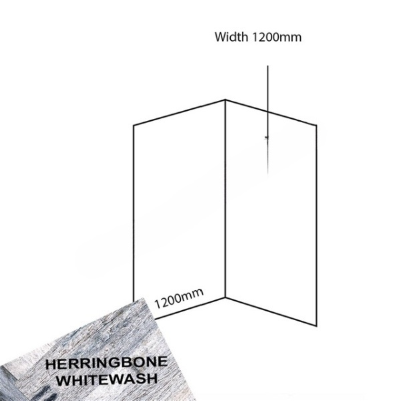Bushboard Nuance Corner Pack A3 (for Shower Enclosures up to 1200mm) Herringbone Whitewash - Brand New Bathrooms