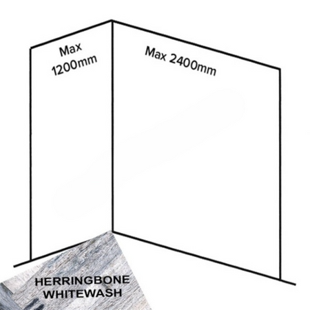 Bushboard Nuance Corner Pack C3 (for Shower Enclosures up to 2400mm) Herringbone Whitewash - Brand New Bathrooms
