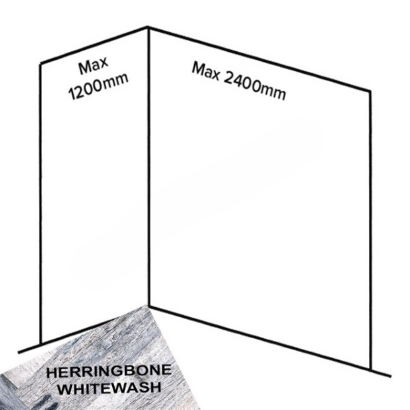 Bushboard Nuance Corner Pack C3 (for Shower Enclosures up to 2400mm) Herringbone Whitewash - Brand New Bathrooms