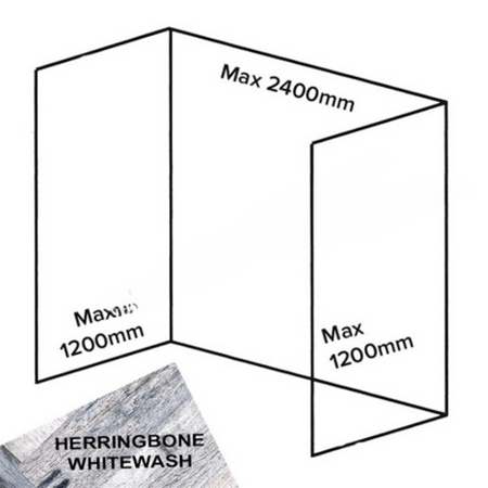 Bushboard Nuance Corner Pack F3 (for Shower Enclosures up to 2400mm) Herringbone Whitewash - Brand New Bathrooms