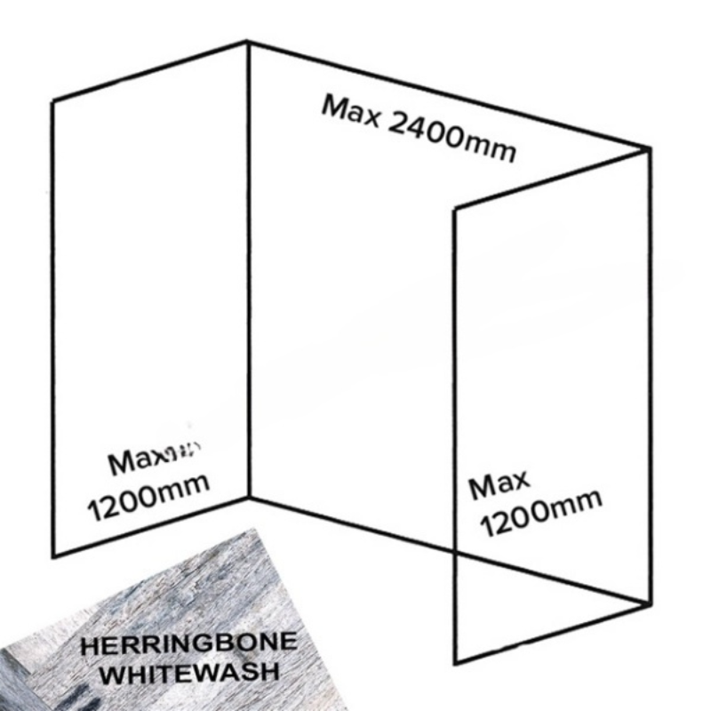 Bushboard Nuance Corner Pack F3 (for Shower Enclosures up to 2400mm) Herringbone Whitewash - Brand New Bathrooms
