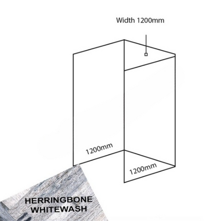 Bushboard Nuance Recess Pack D3 (for Shower Enclosures up to 1200mm) Herringbone Whitewash - Brand New Bathrooms