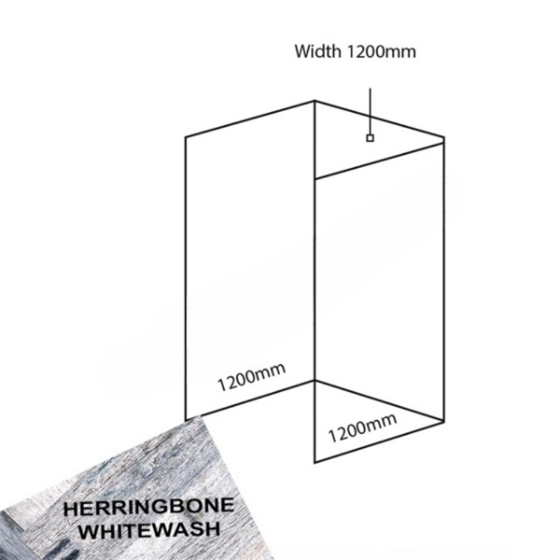 Bushboard Nuance Recess Pack D3 (for Shower Enclosures up to 1200mm) Herringbone Whitewash - Brand New Bathrooms