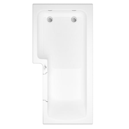 Mantaleda Highgrove L-Shaped Shower Bathtub & Bath Screen (1 size, 2 styles, White) - Brand New Bathrooms