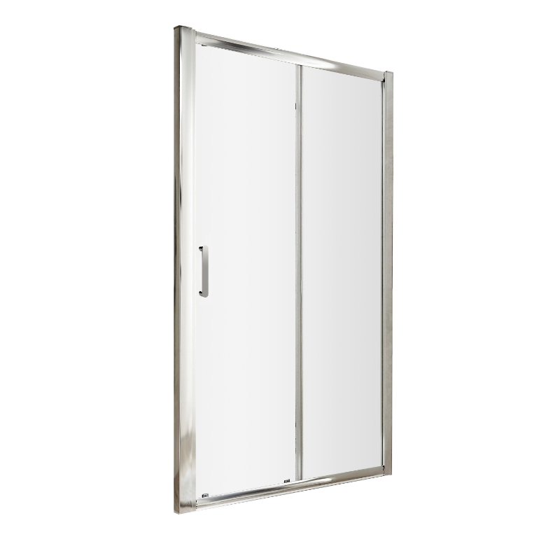 Hudson Reed Pacific Chrome Framed Sliding Shower Door- 6 mm Glass (4 sizes, 2 styles, Chrome) - Brand New Bathrooms