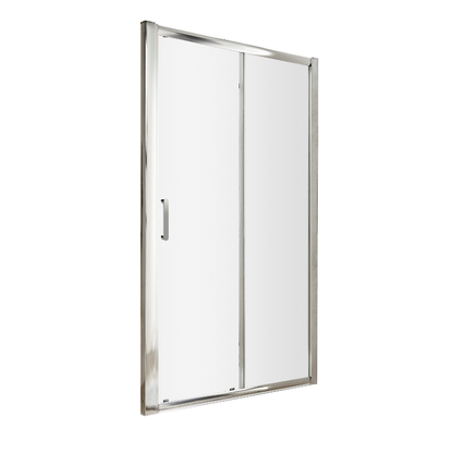 Hudson Reed Pacific Chrome Framed Sliding Shower Door- 6 mm Glass (4 sizes, 2 styles, Chrome) - Brand New Bathrooms