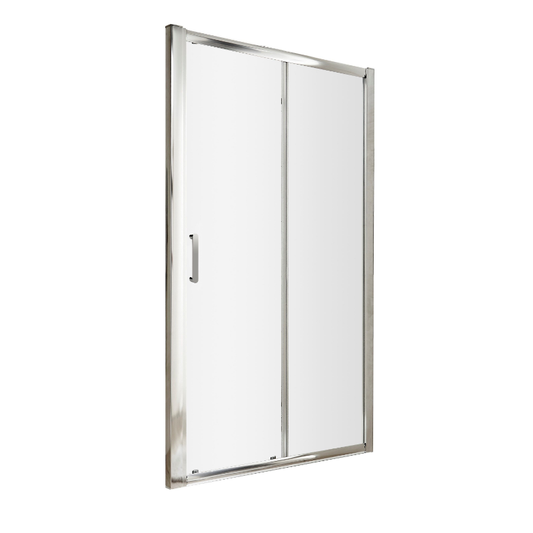 Hudson Reed Pacific Chrome Framed Sliding Shower Door- 6 mm Glass (4 sizes, 2 styles, Chrome) - Brand New Bathrooms