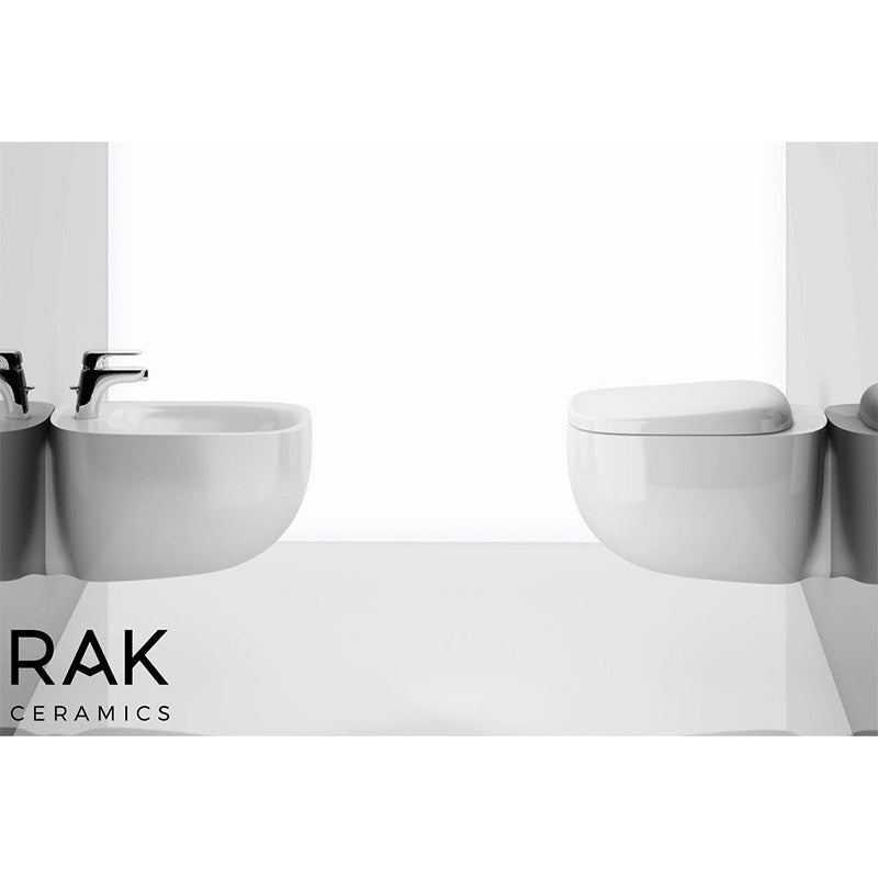 RAK-Illusion Wall Hung Bidet 1TH (White) - Brand New Bathrooms