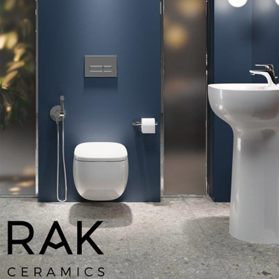 RAK Ceramics Illusion 540mm Free Standing Pedestal Basin with one Tap Hole (1 size, Alpine White)